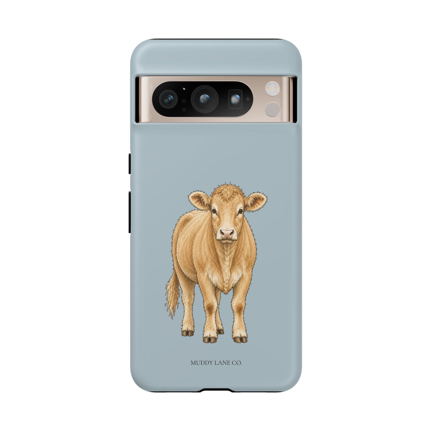 Farm Cow Tough Phone Case in Dusty Blue Matte