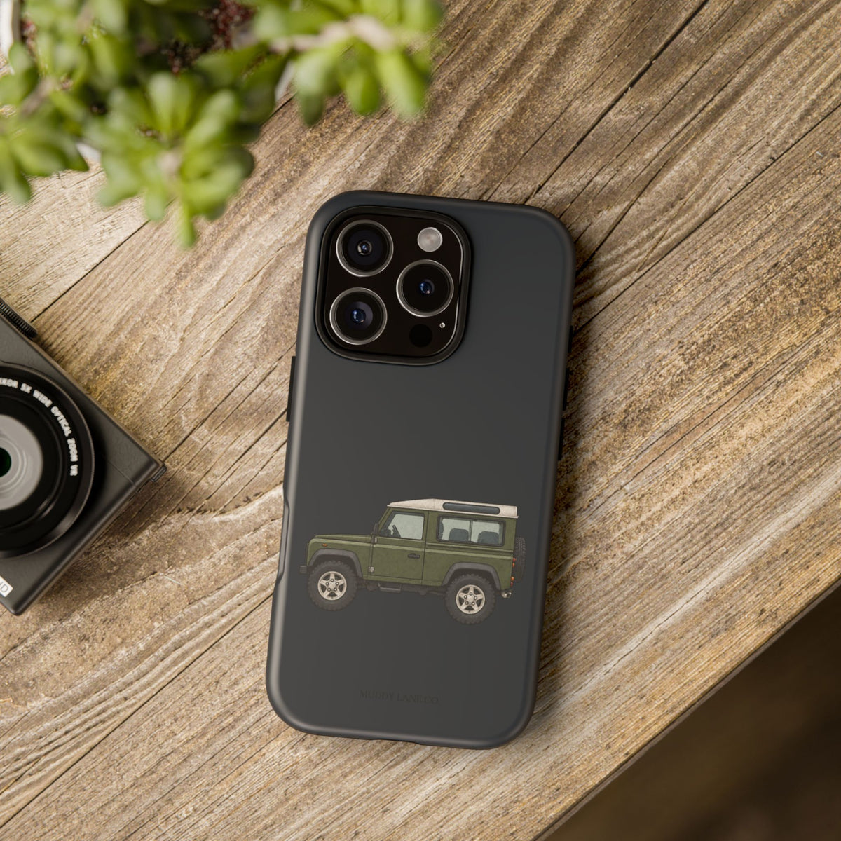Green Classic 4x4 Tough Phone Case in Charcoal Navy Matte