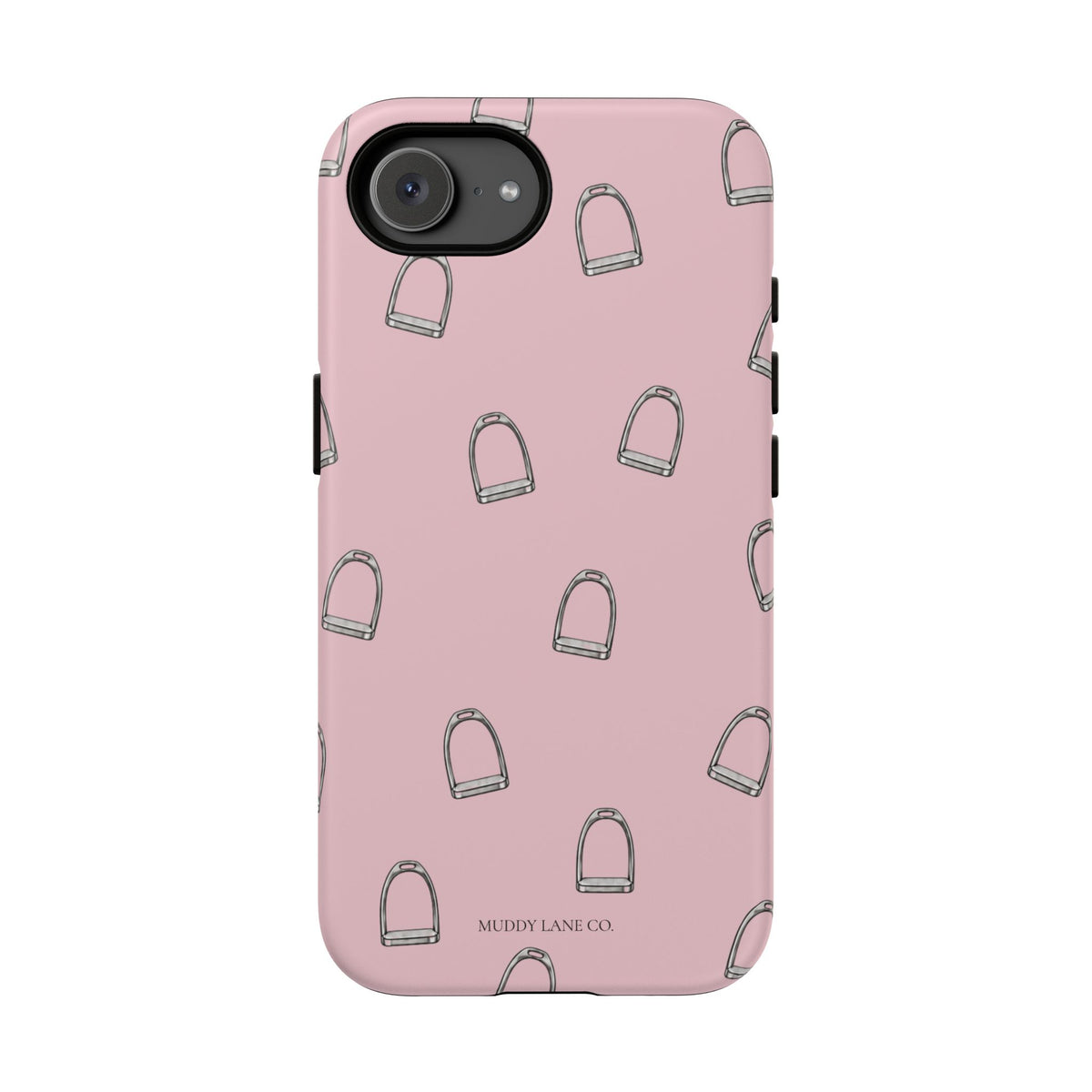 Stirrup Pattern Tough Phone Case in Soft Rosette Pink Matte