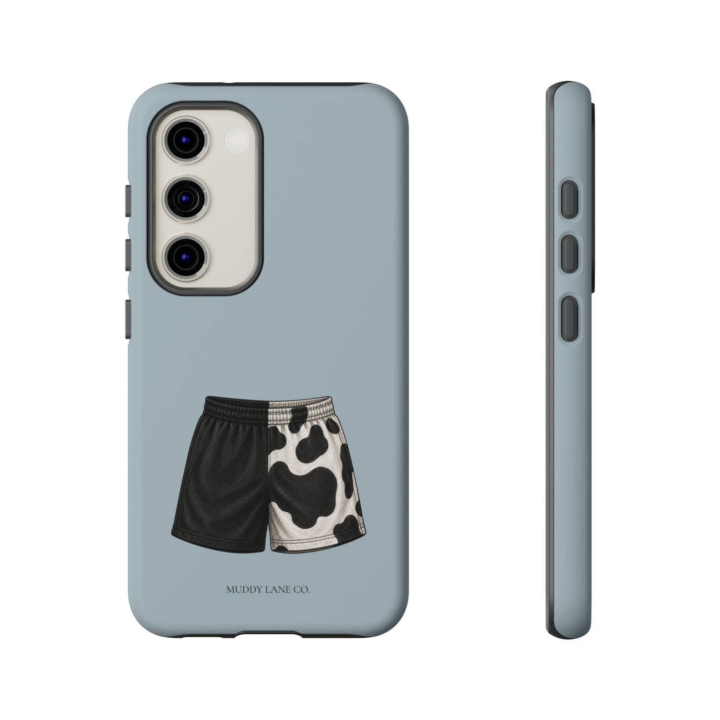 Cow Print Shorts Tough Phone Case in Dusty Blue Matte