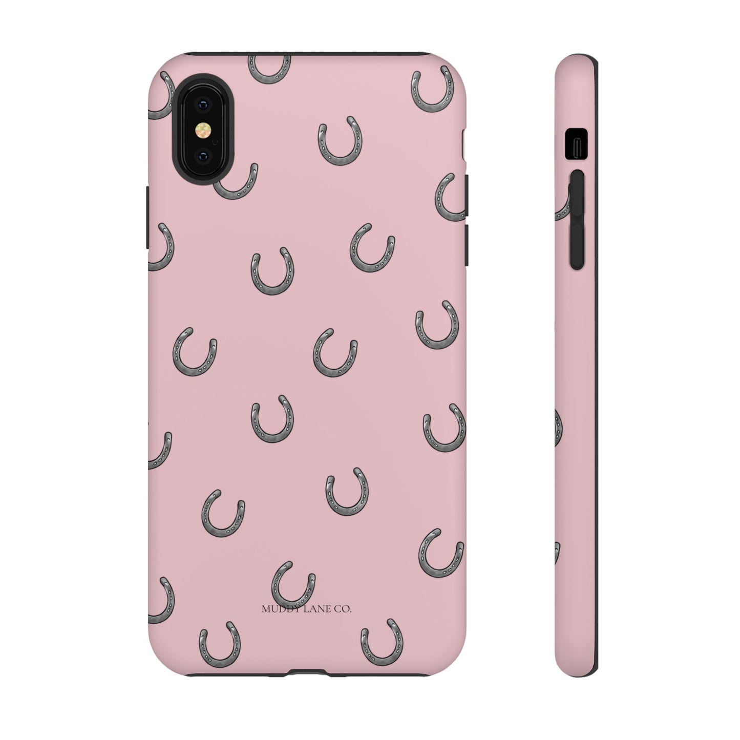 Horseshoe Pattern Tough Phone Case in Soft Rosette Pink Matte