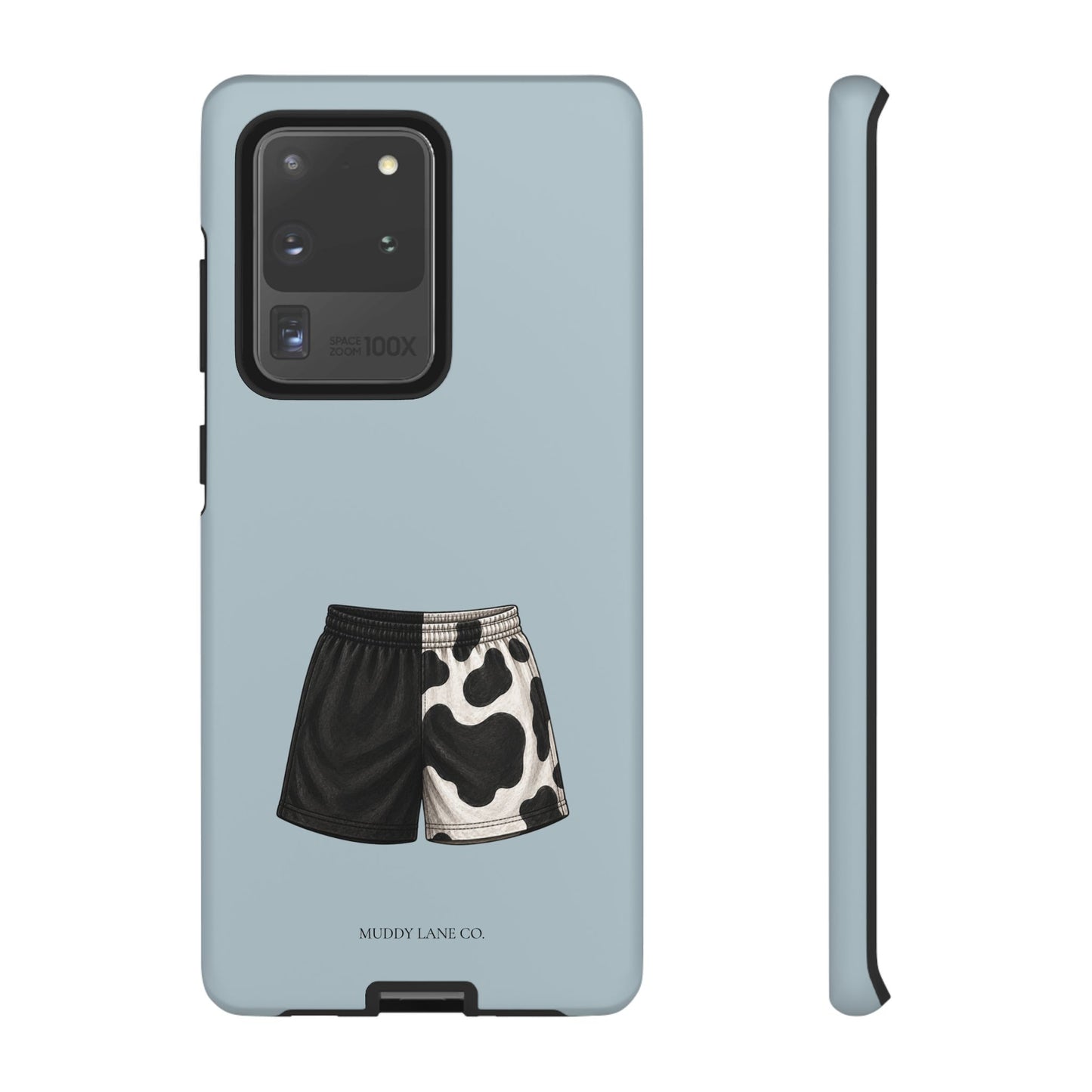 Cow Print Shorts Tough Phone Case in Dusty Blue Matte