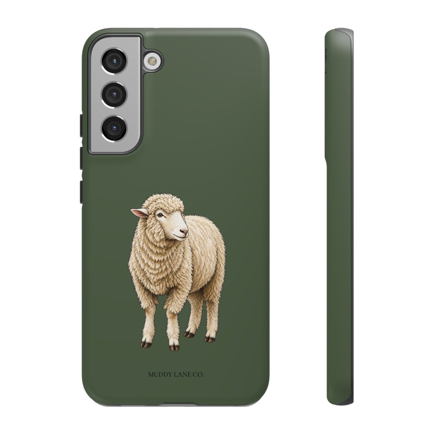 Sheep Tough Phone Case in Forest Green Matte