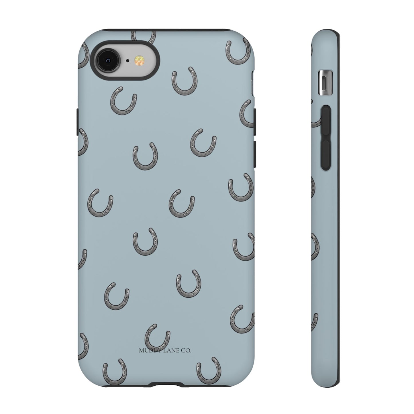 Horseshoe Pattern Tough Phone Case in Dusty Blue Matte