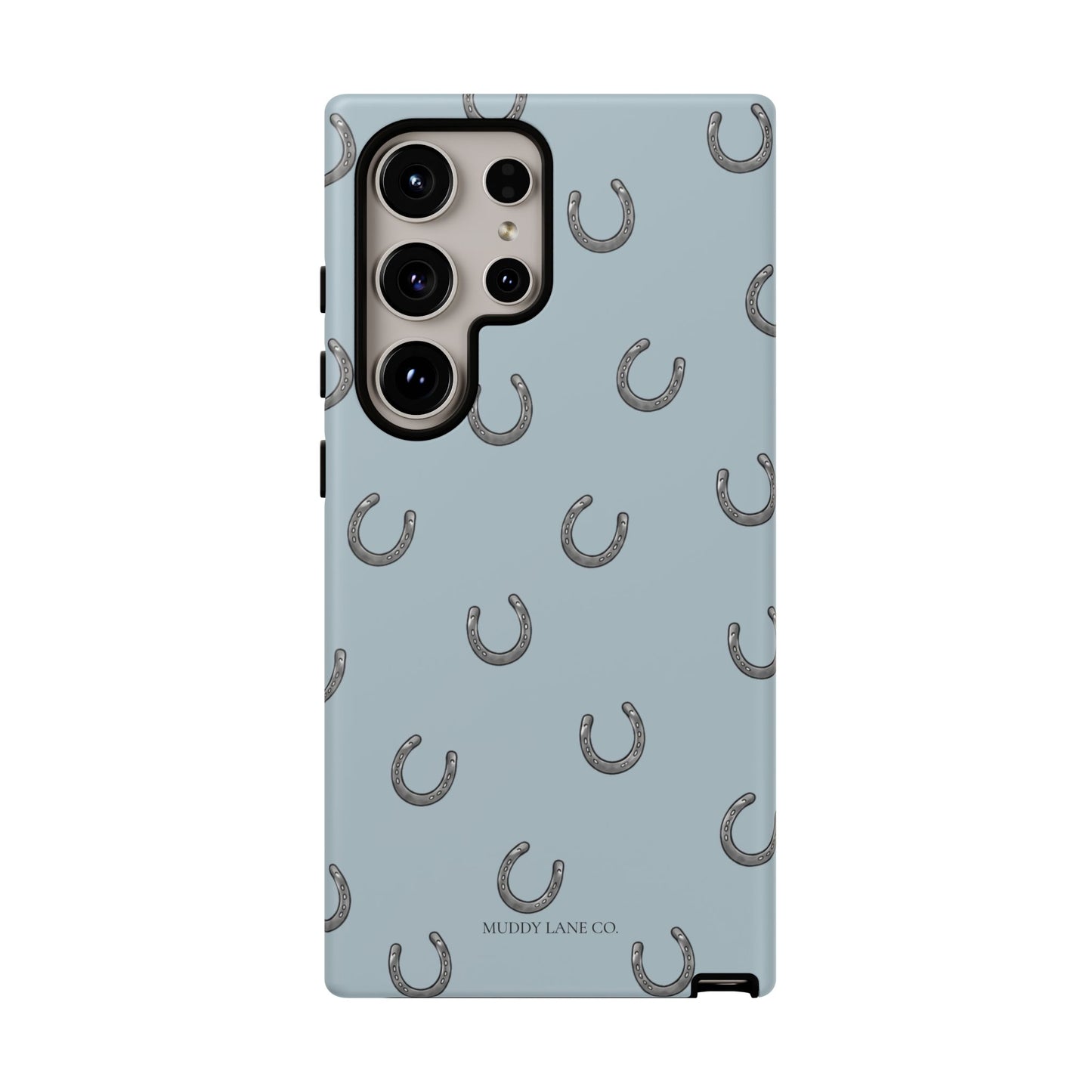 Horseshoe Pattern Tough Phone Case in Dusty Blue Matte