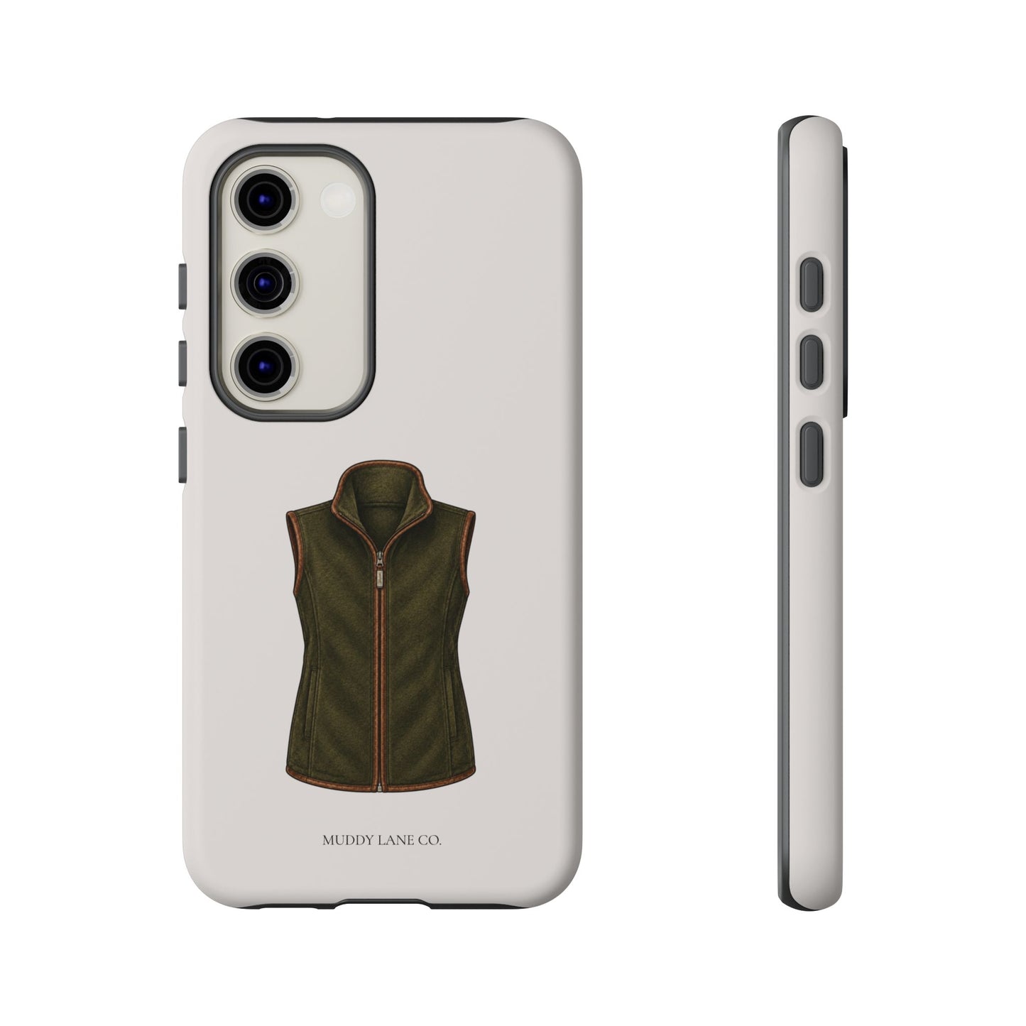 Country Gilet Tough Phone Case in Warm Cream Matte