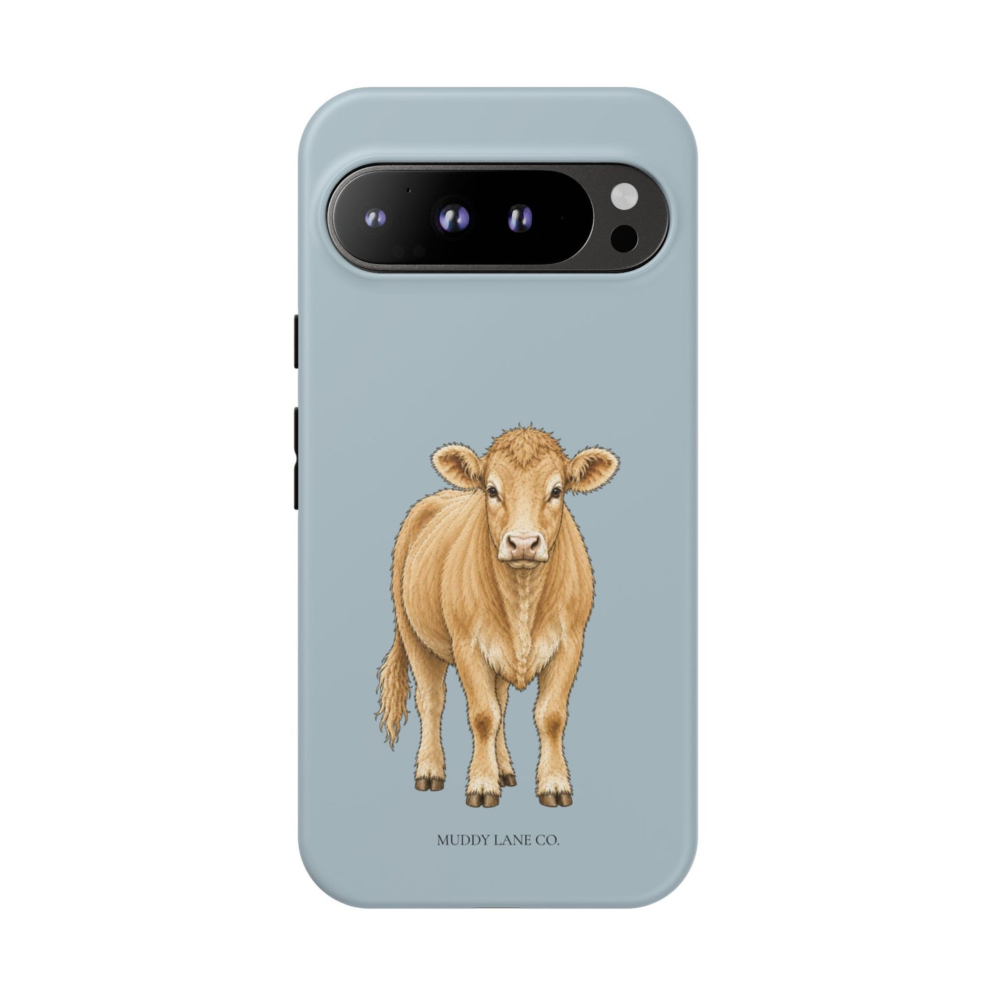 Farm Cow Tough Phone Case in Dusty Blue Matte