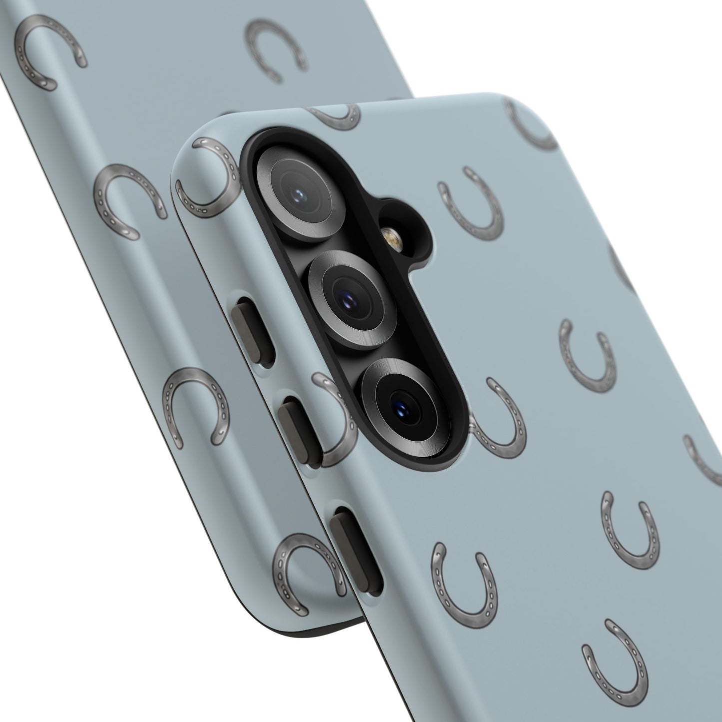 Horseshoe Pattern Tough Phone Case in Dusty Blue Matte