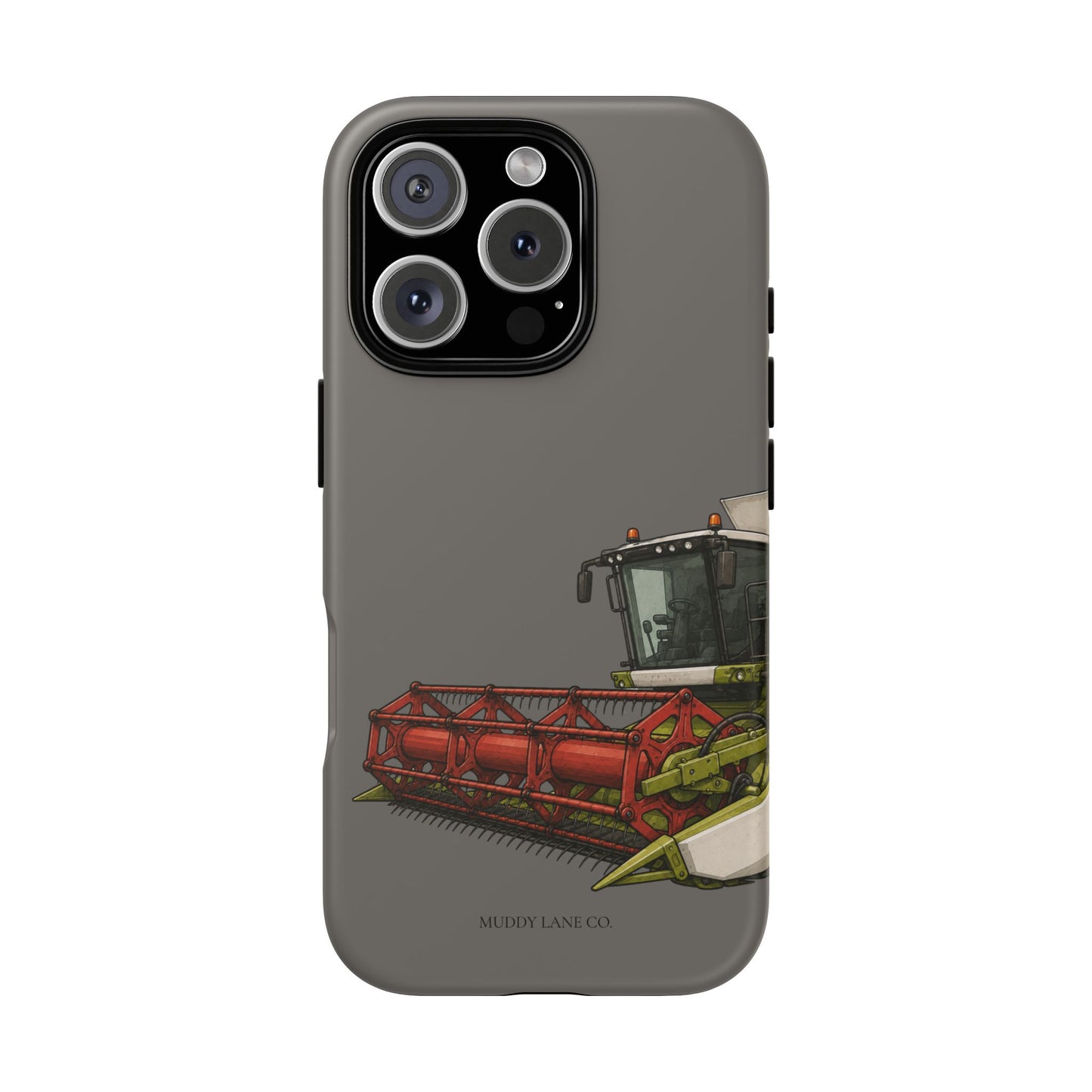 Combine Harvester Close-Up Tough Phone Case in Dark Grey Matte