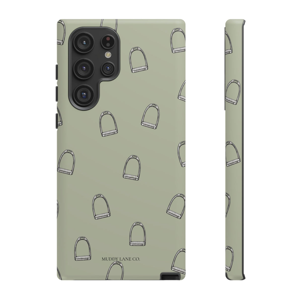 Stirrup Pattern Tough Phone Case in Light Sage Matte