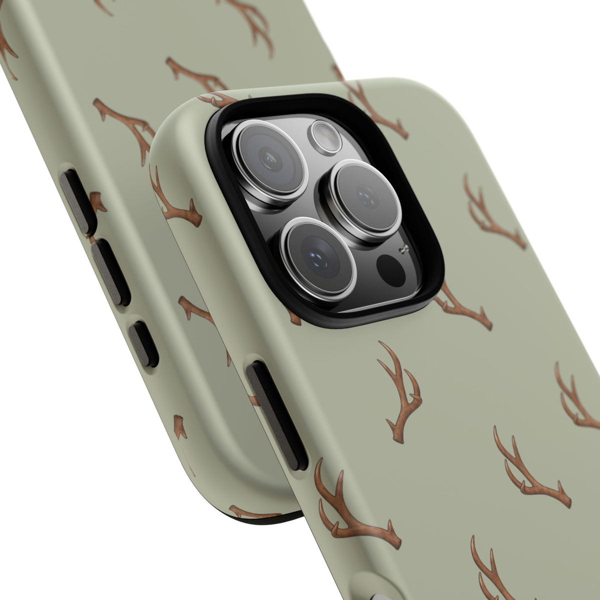 Antler Pattern Tough Phone Case in Light Sage Matte