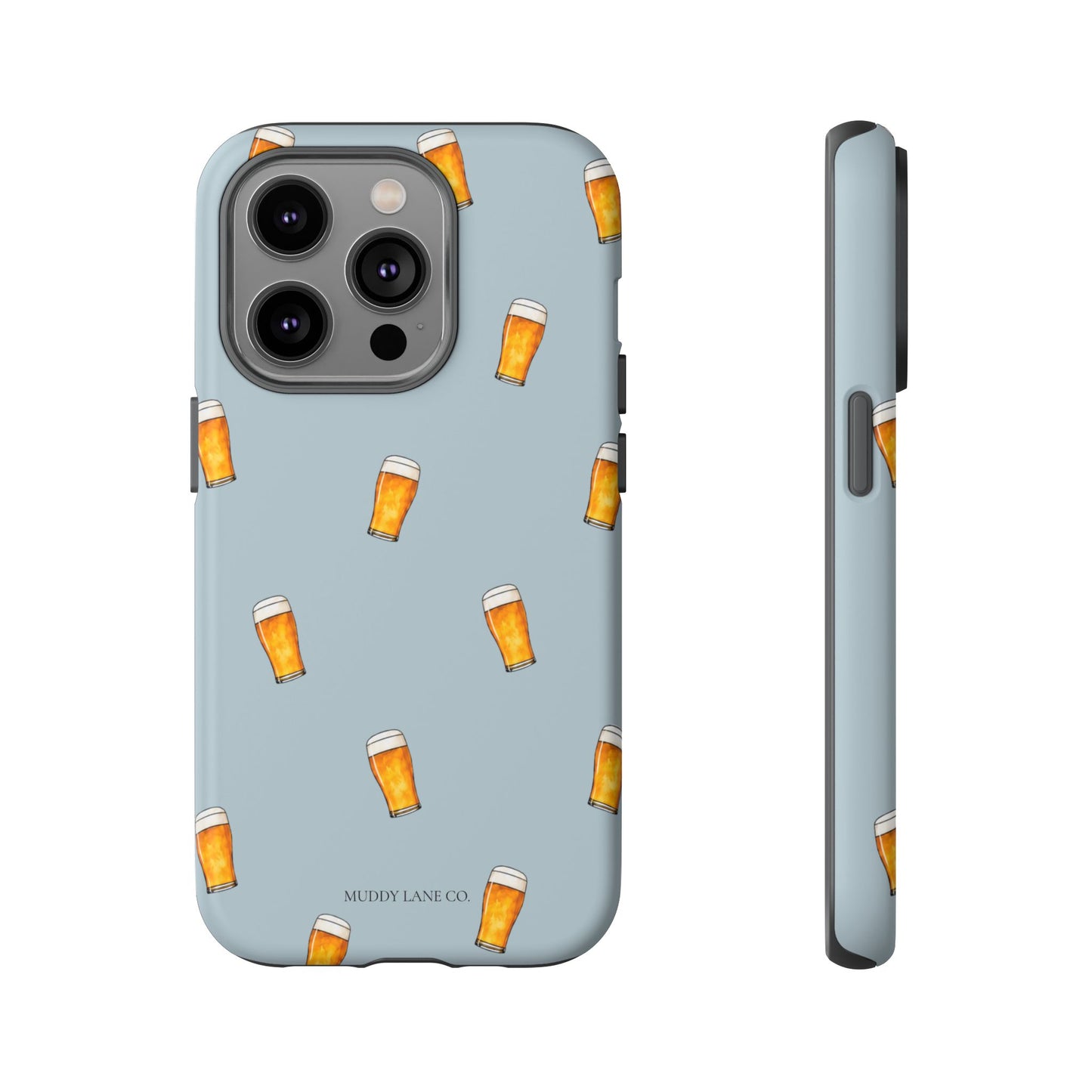 Pint Pattern Tough Phone Case in Dusty Blue Matte
