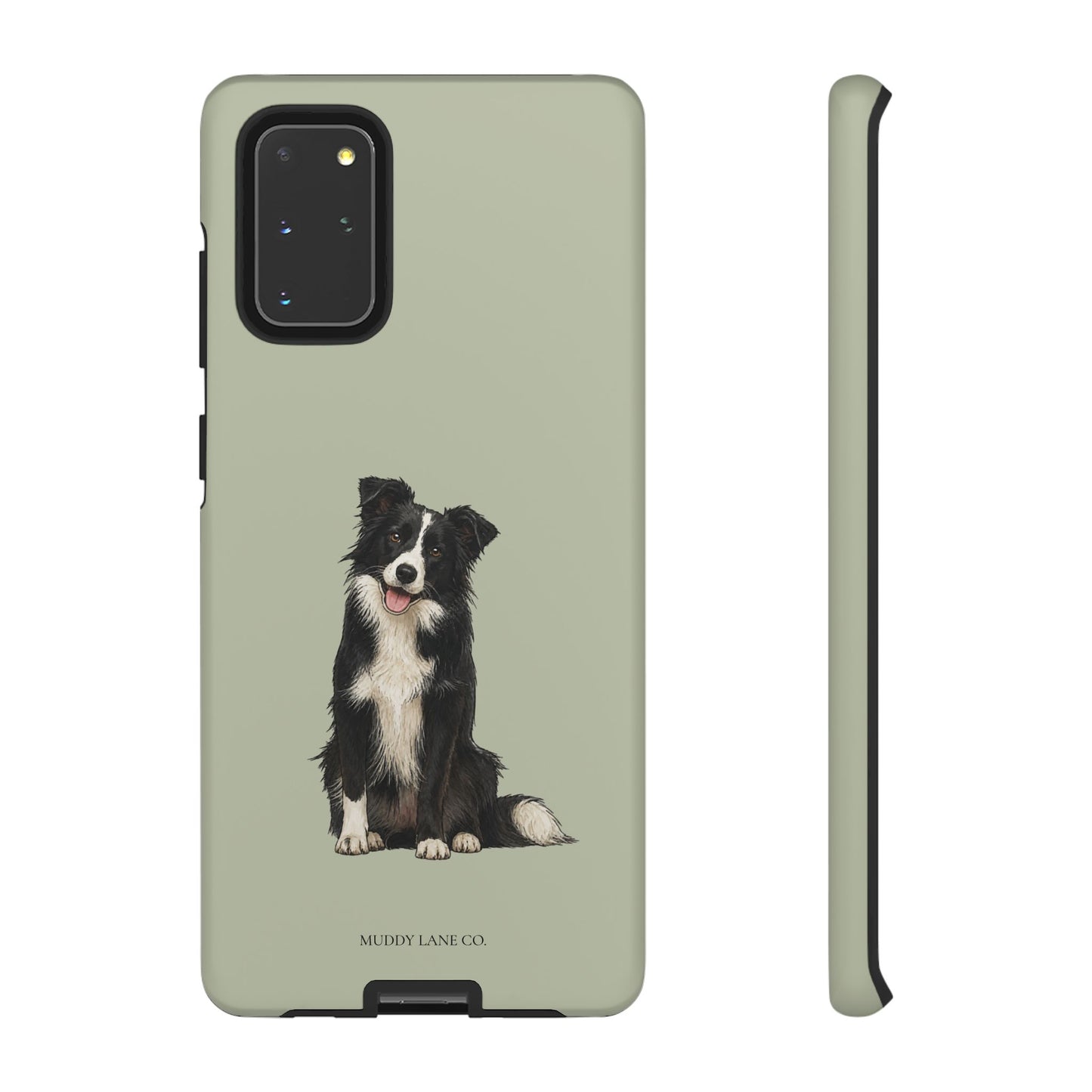 Border Collie Tough Phone Case in Light Sage Matte