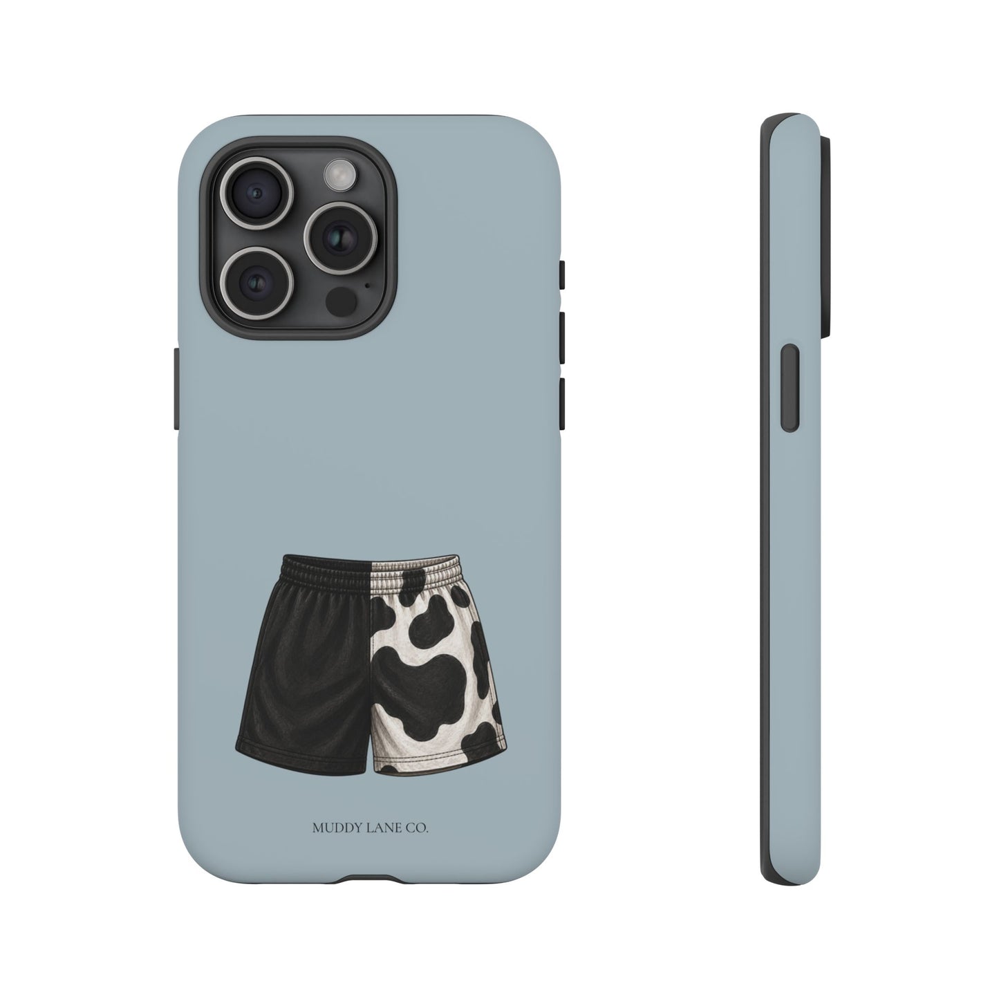 Cow Print Shorts Tough Phone Case in Dusty Blue Matte
