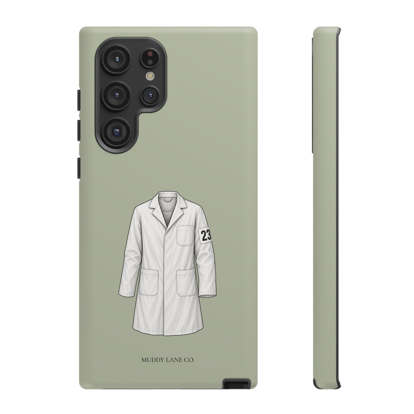 Showing Coat Tough Phone Case in Light Sage Matte
