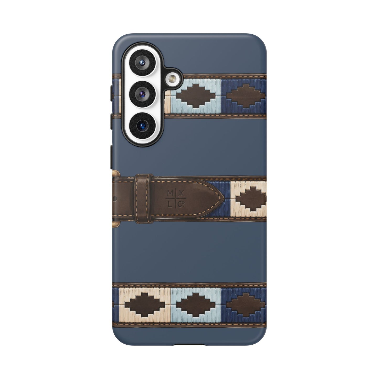Country Belt Pattern Tough Phone Case in Deep Navy Matte