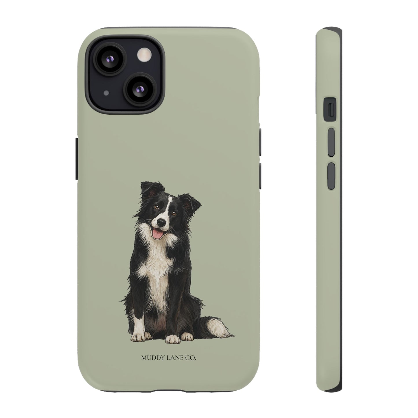 Border Collie Tough Phone Case in Light Sage Matte