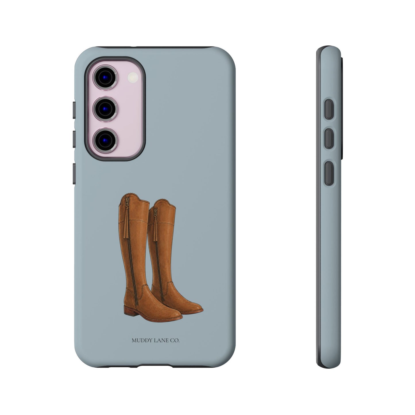 Riding Boots Tough Phone Case in Dusty Blue Matte