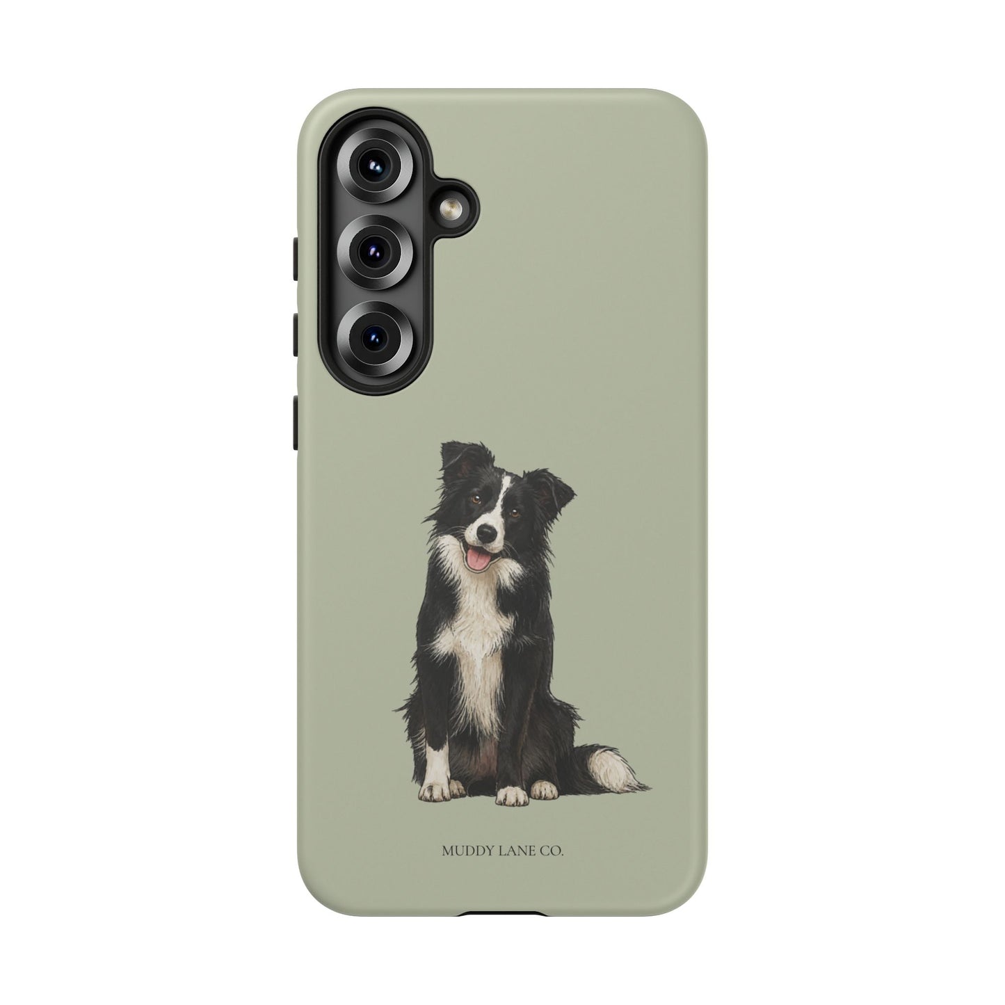 Border Collie Tough Phone Case in Light Sage Matte