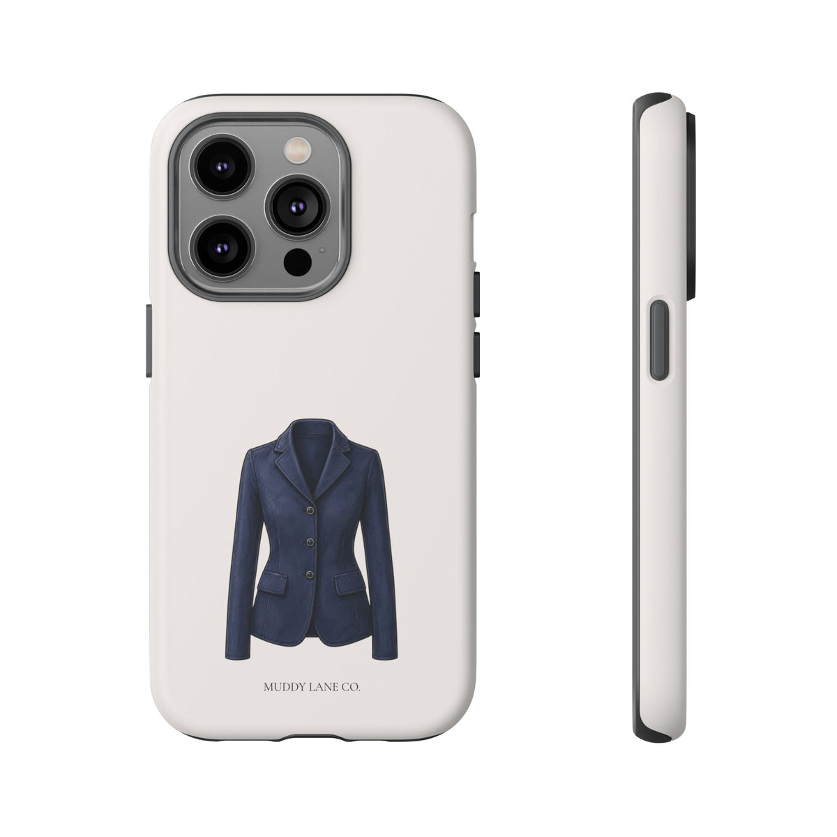 Navy Show Jacket Tough Phone Case in Warm Cream Matte