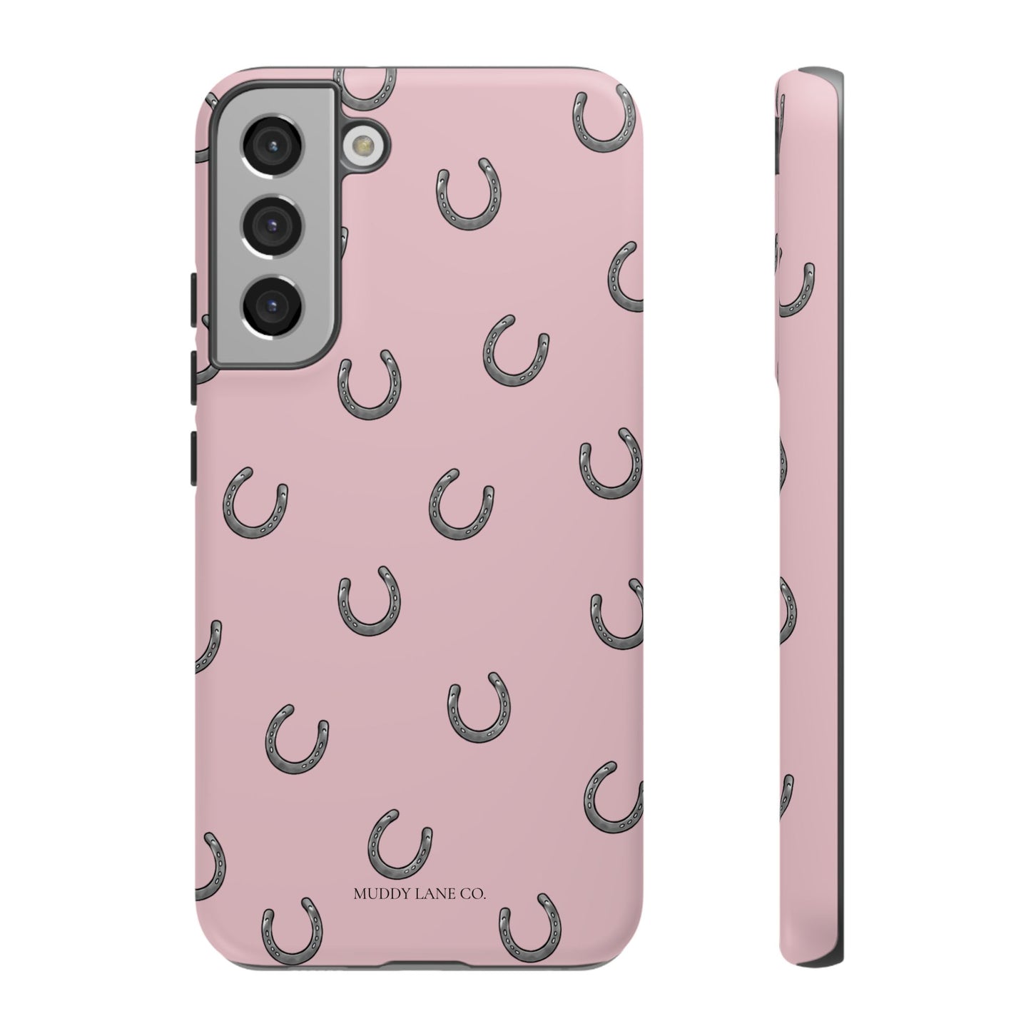 Horseshoe Pattern Tough Phone Case in Soft Rosette Pink Matte