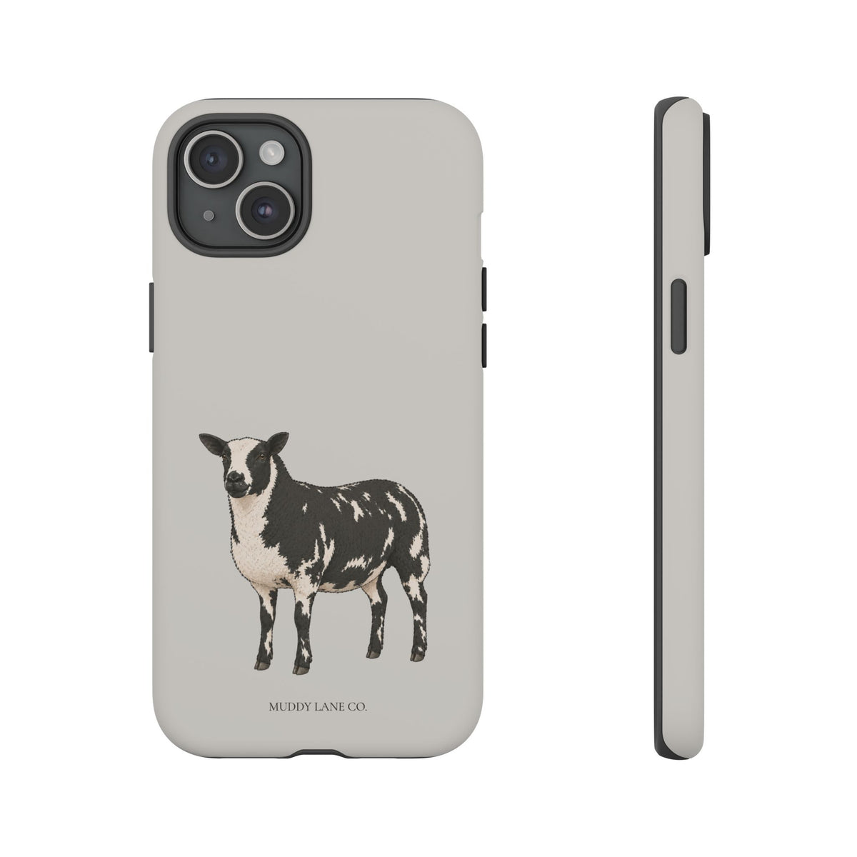 Dutch Spotted Sheep Tough Phone Case in Soft Grey Matte