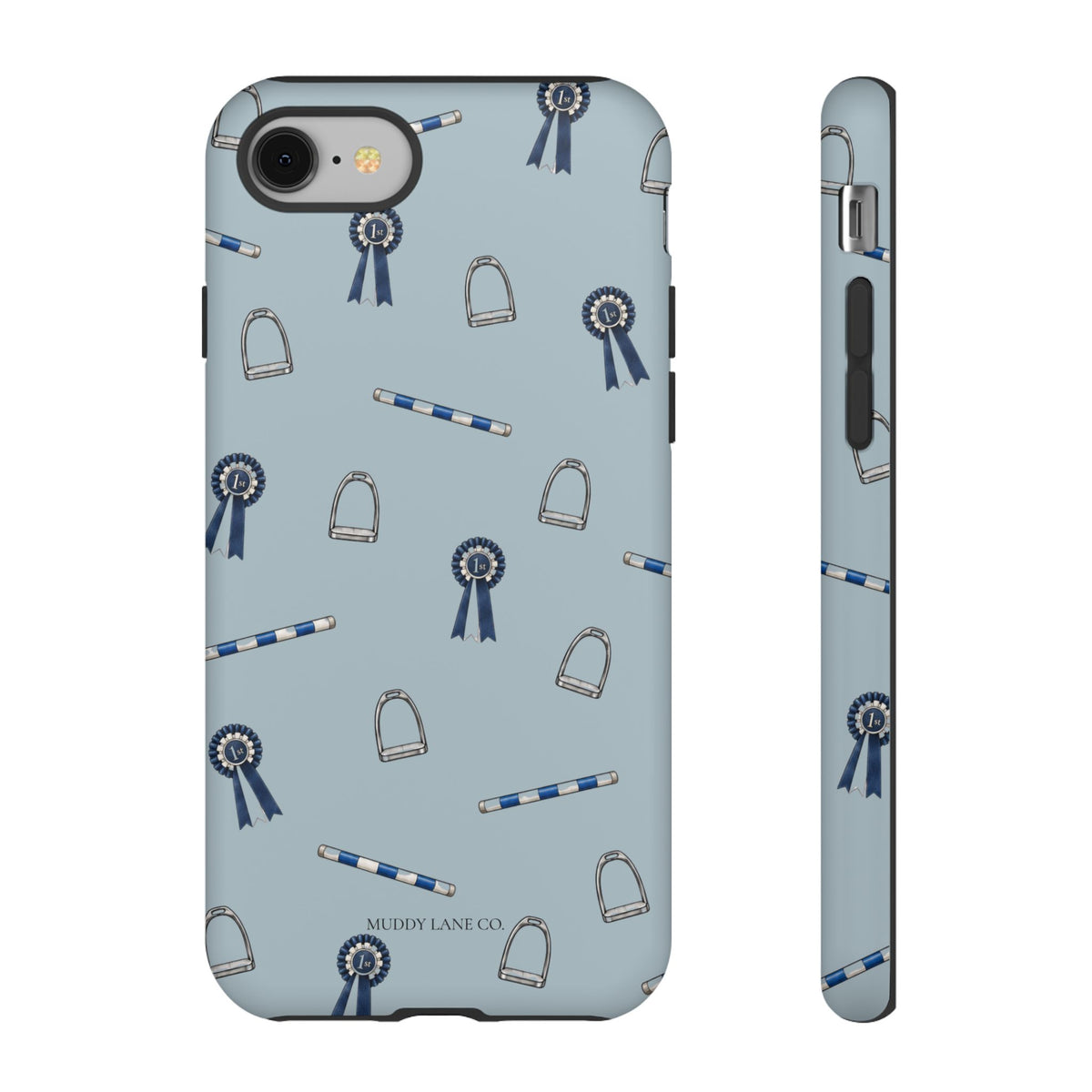Show Day Pattern Tough Phone Case in Dusty Blue Matte