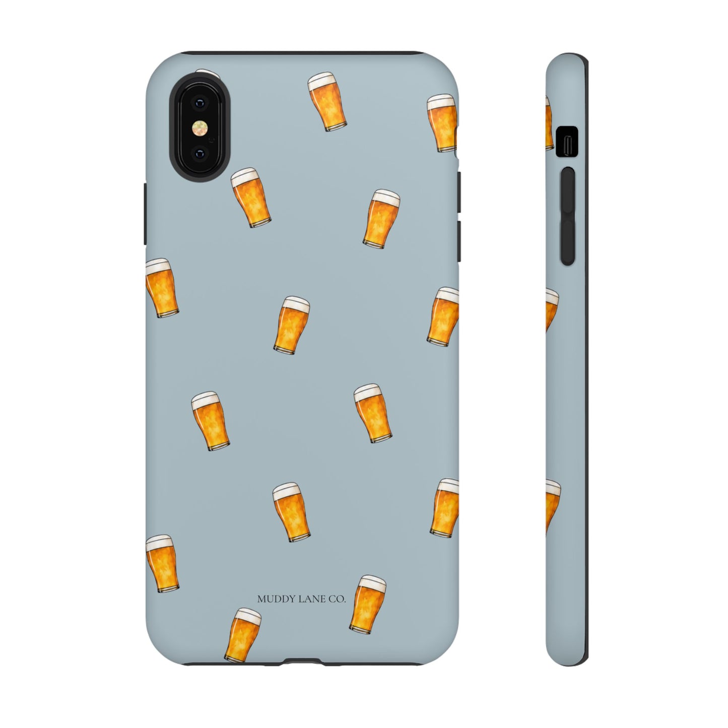 Pint Pattern Tough Phone Case in Dusty Blue Matte