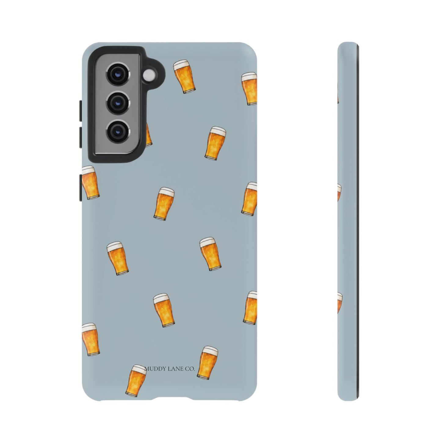 Pint Pattern Tough Phone Case in Dusty Blue Matte