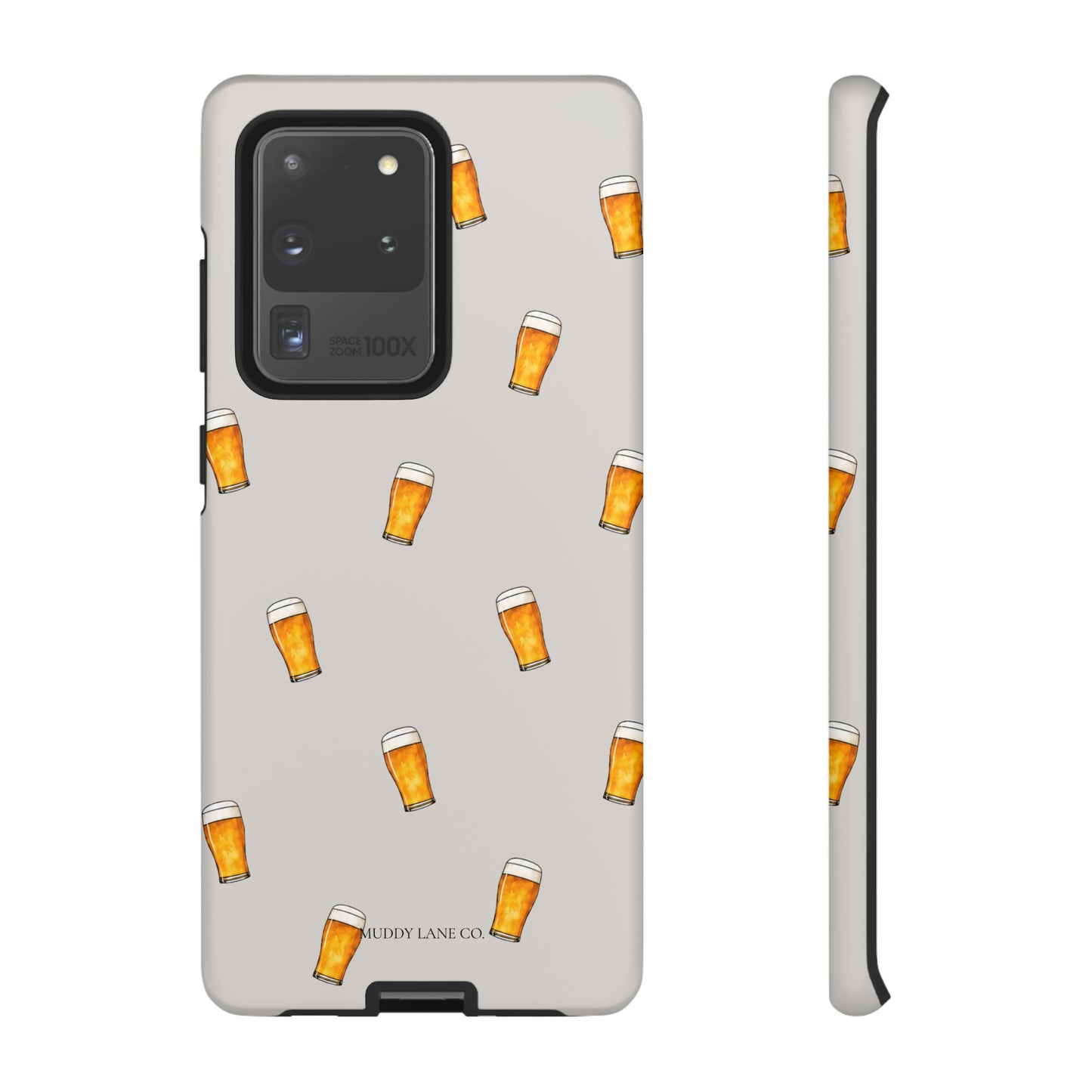Pint Pattern Tough Phone Case in Soft Grey Matte