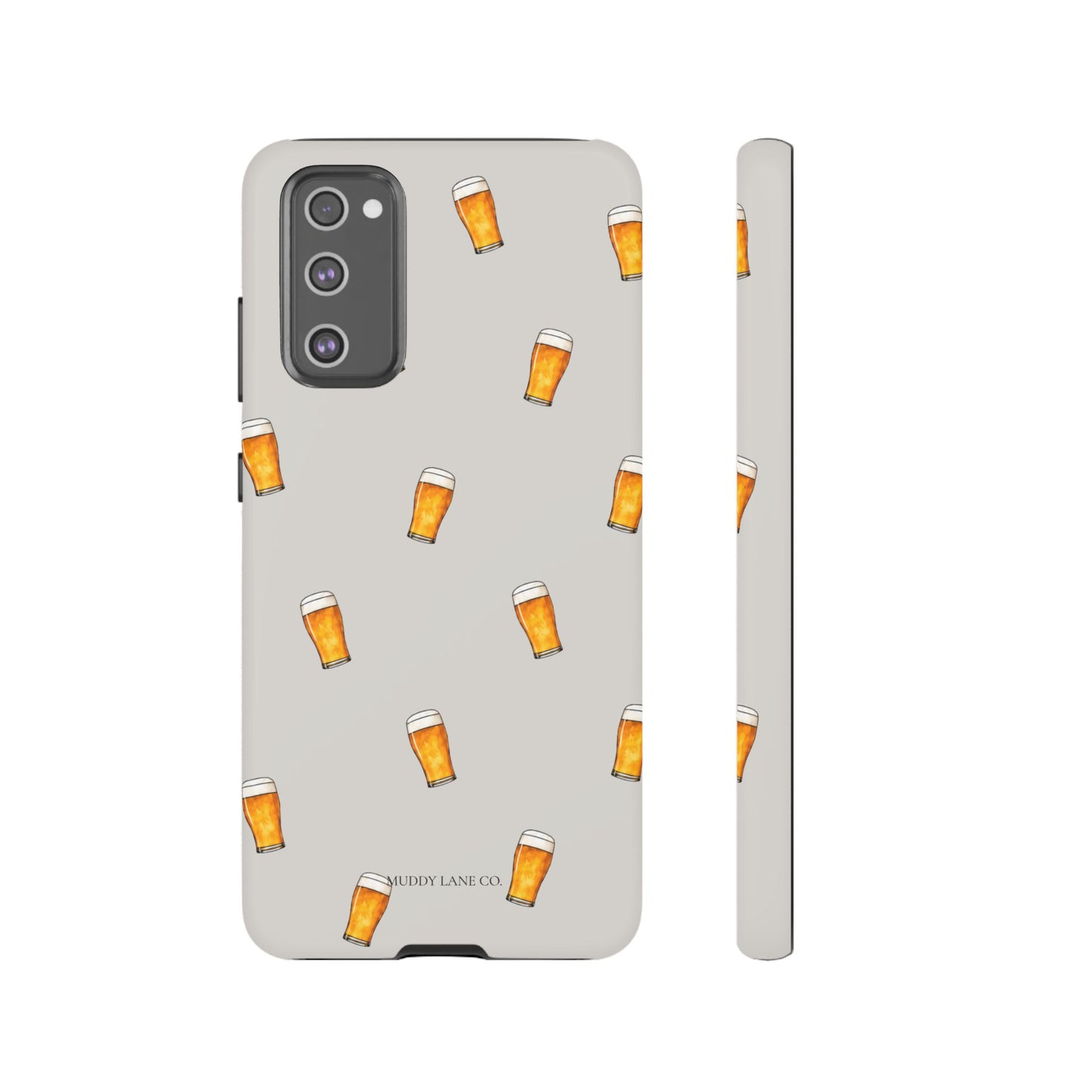 Pint Pattern Tough Phone Case in Soft Grey Matte