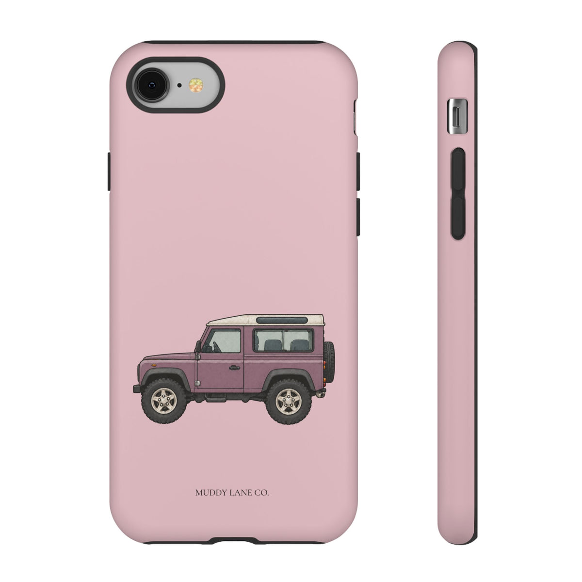Pink Classic 4x4 phone case in Soft Rosette Pink by Muddy Lane Co, photo 2