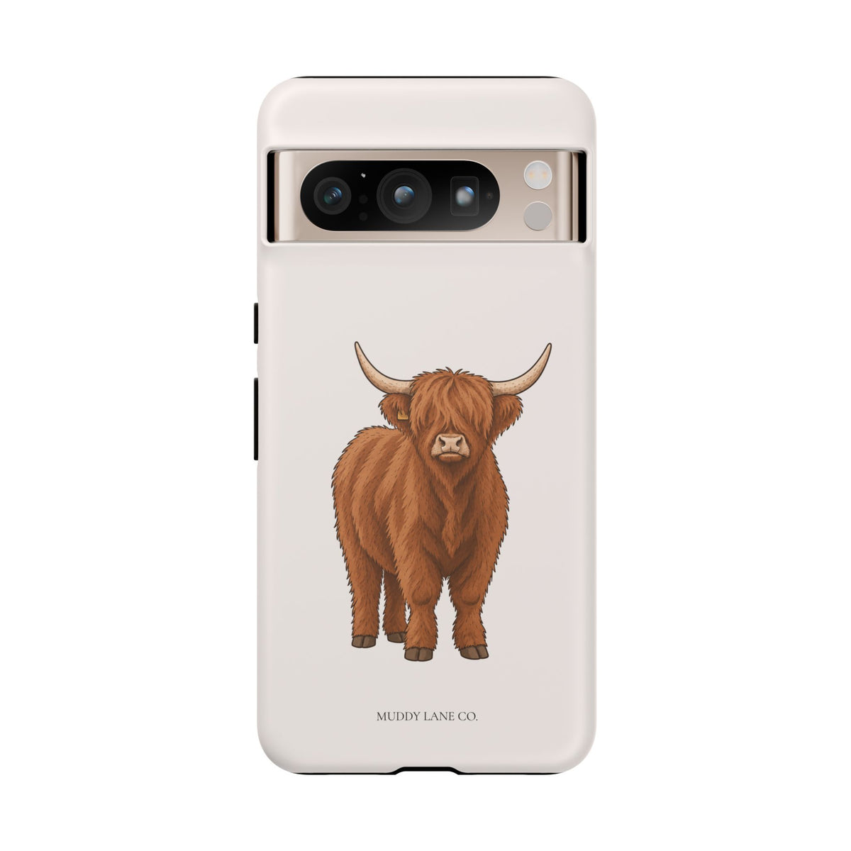 Highland Cow Tough Phone Case in Warm Cream Matte