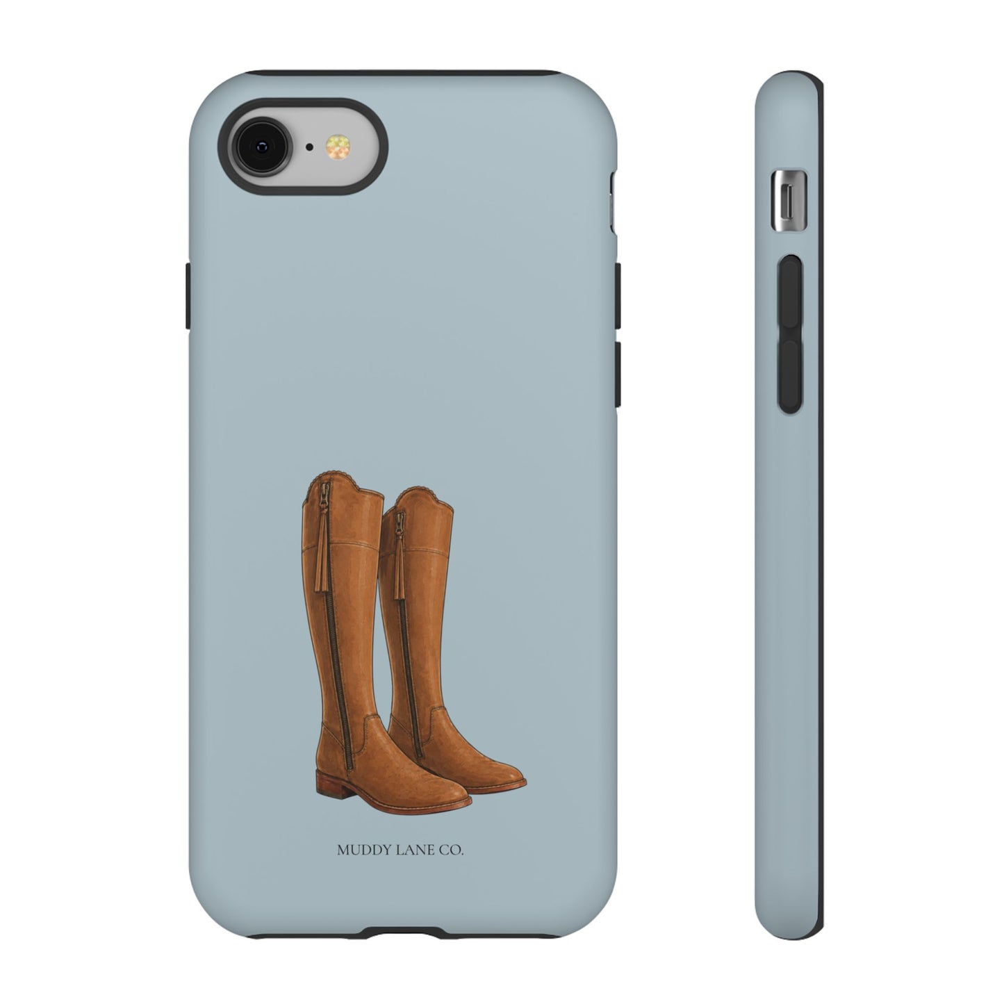 Riding Boots Tough Phone Case in Dusty Blue Matte
