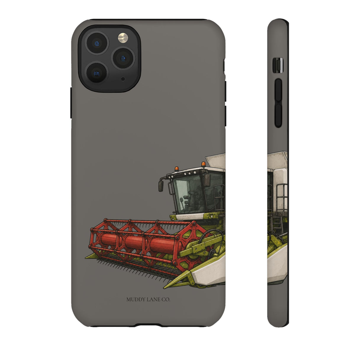 Combine Harvester Close-Up Tough Phone Case in Dark Grey Matte