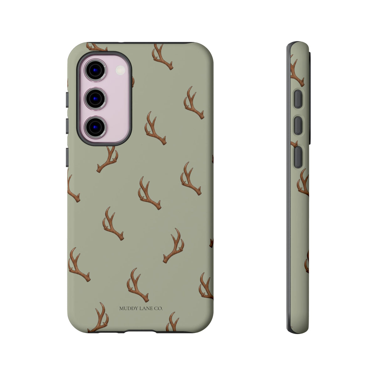 Antler Pattern Tough Phone Case in Light Sage Matte