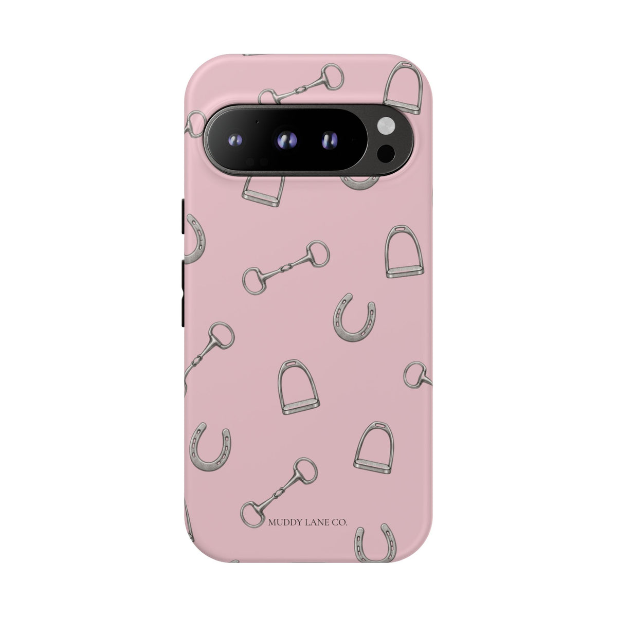 Tack Room Pattern Tough Phone Case in Soft Rosette Pink Matte