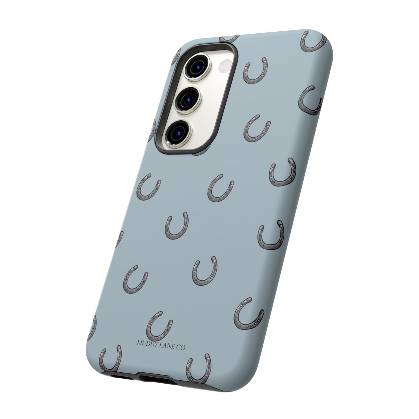 Horseshoe Pattern Tough Phone Case in Dusty Blue Matte