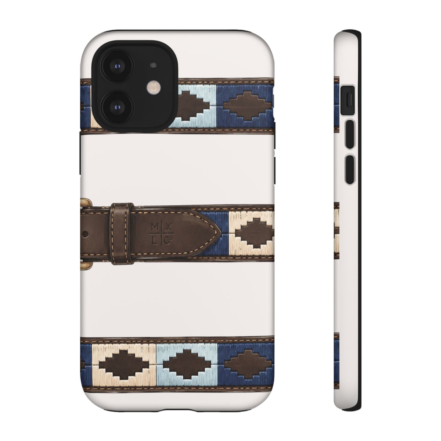 Country Belt Pattern Tough Phone Case in Warm Cream Matte