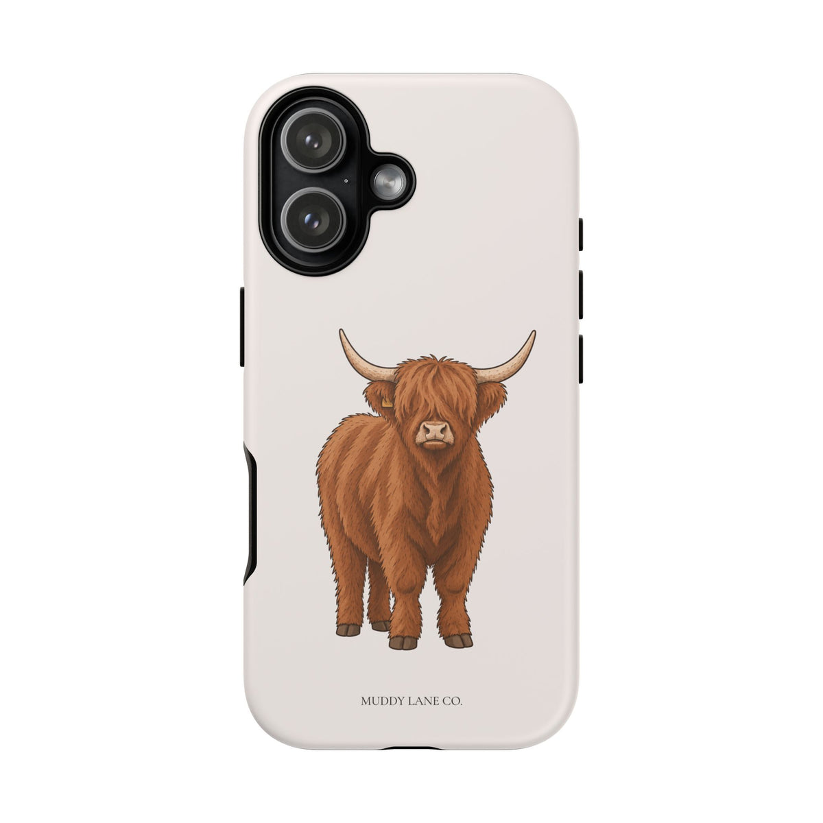 Highland Cow Tough Phone Case in Warm Cream Matte
