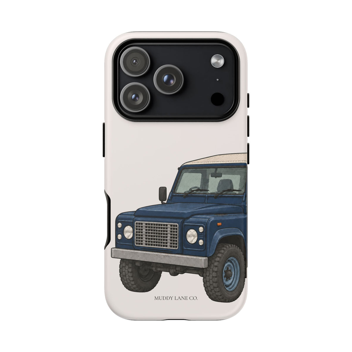 Blue Classic 4x4 Close-Up Tough Phone Case in Warm Cream Matte