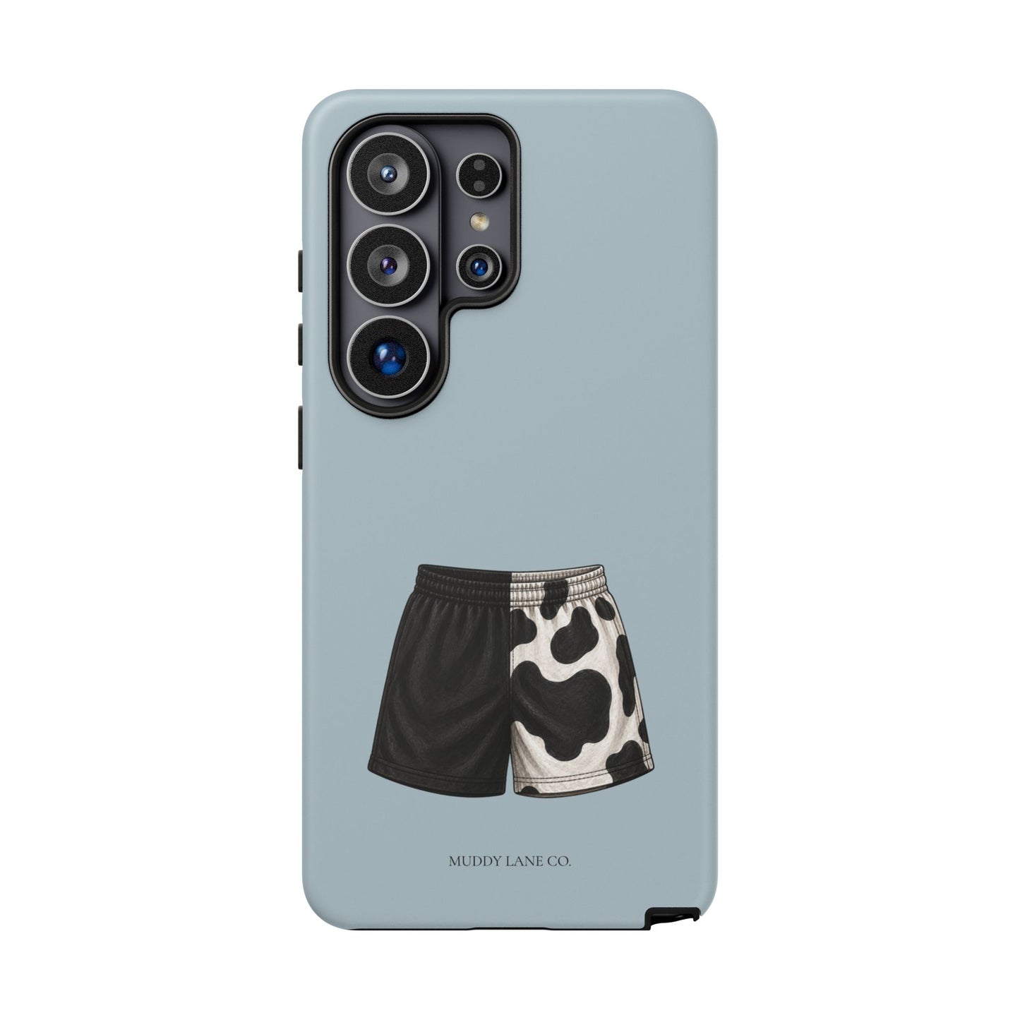 Cow Print Shorts Tough Phone Case in Dusty Blue Matte