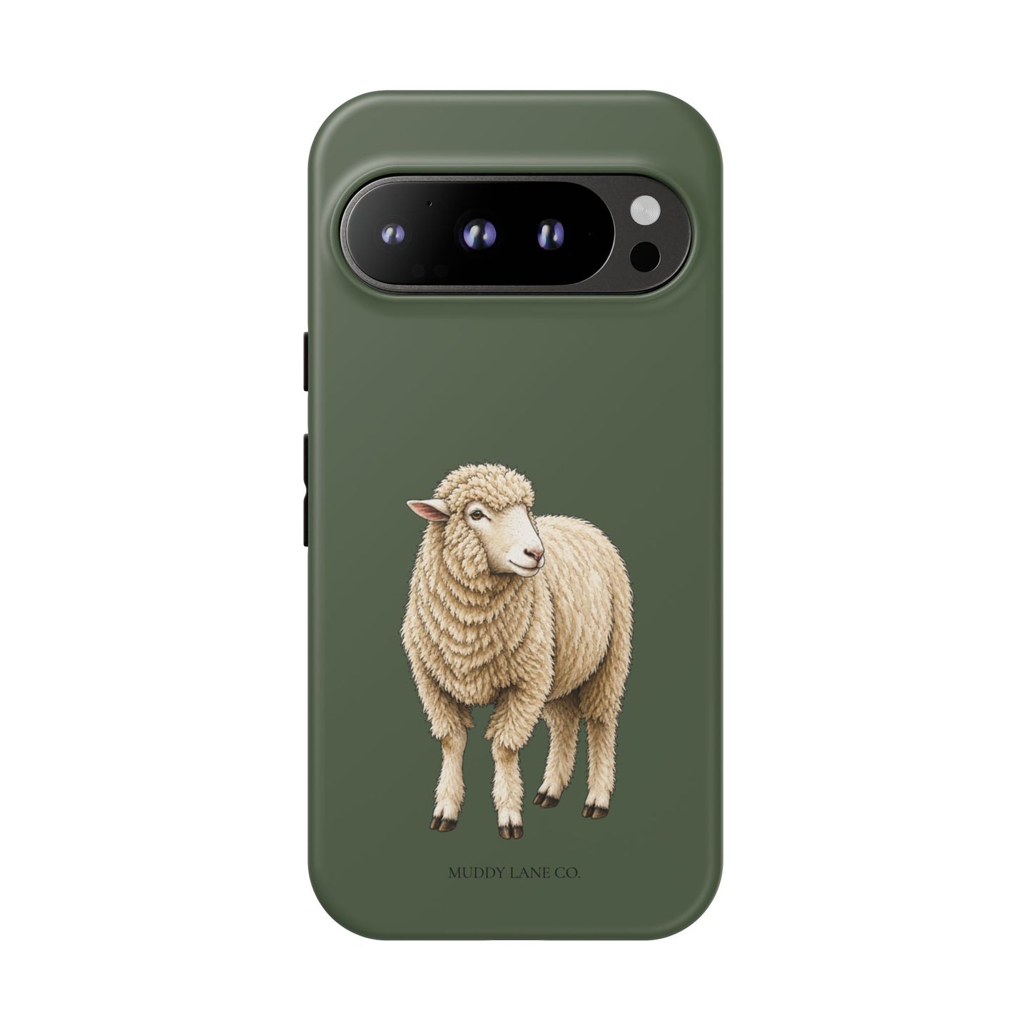 Sheep Tough Phone Case in Forest Green Matte