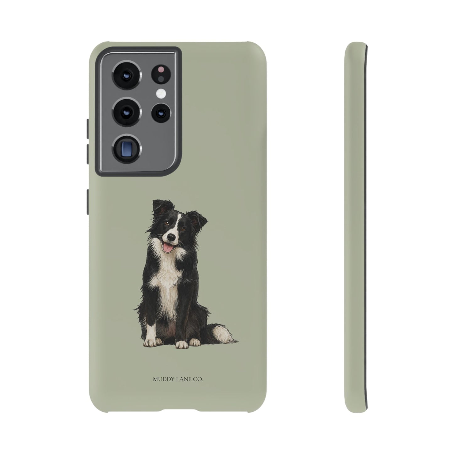 Border Collie Tough Phone Case in Light Sage Matte