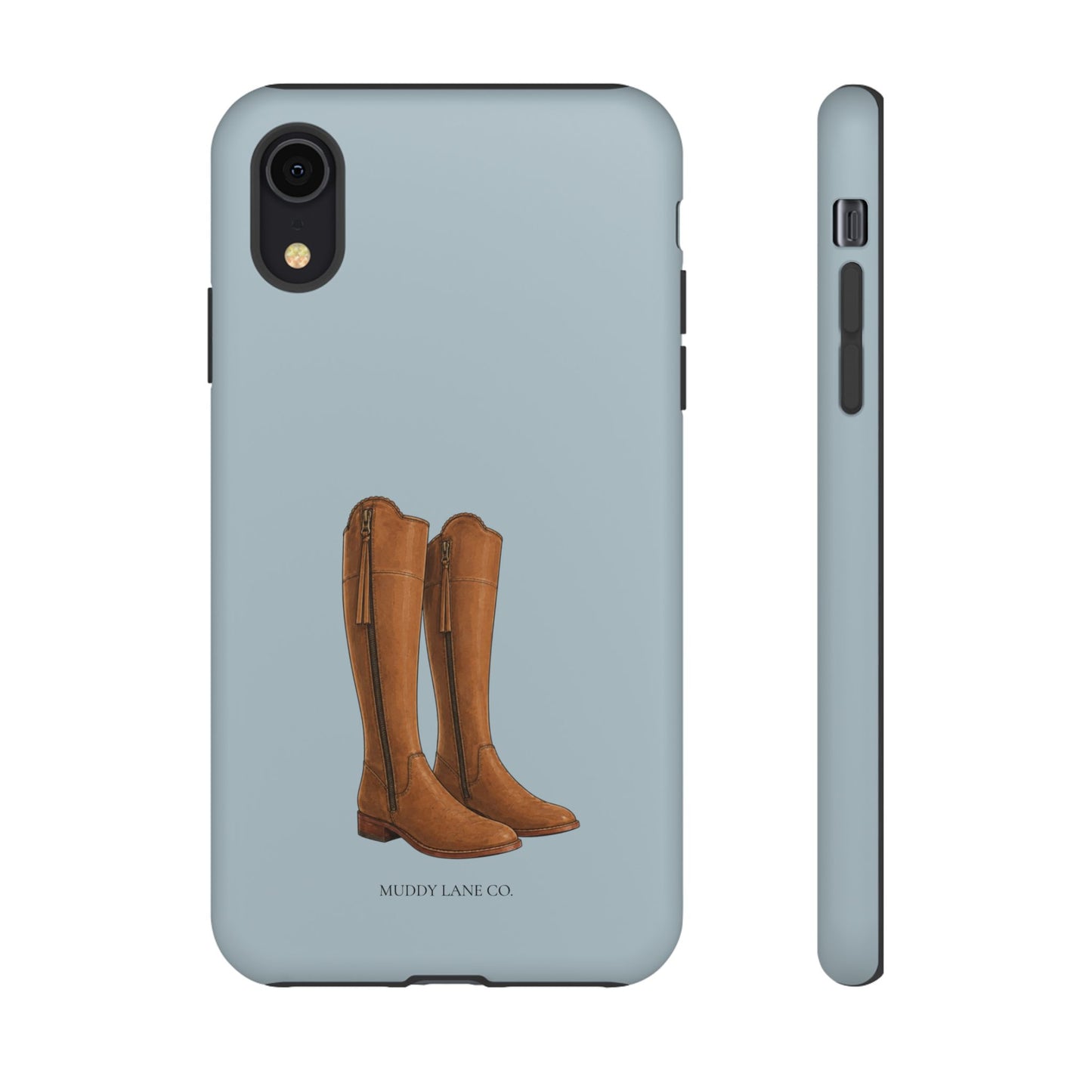 Riding Boots Tough Phone Case in Dusty Blue Matte