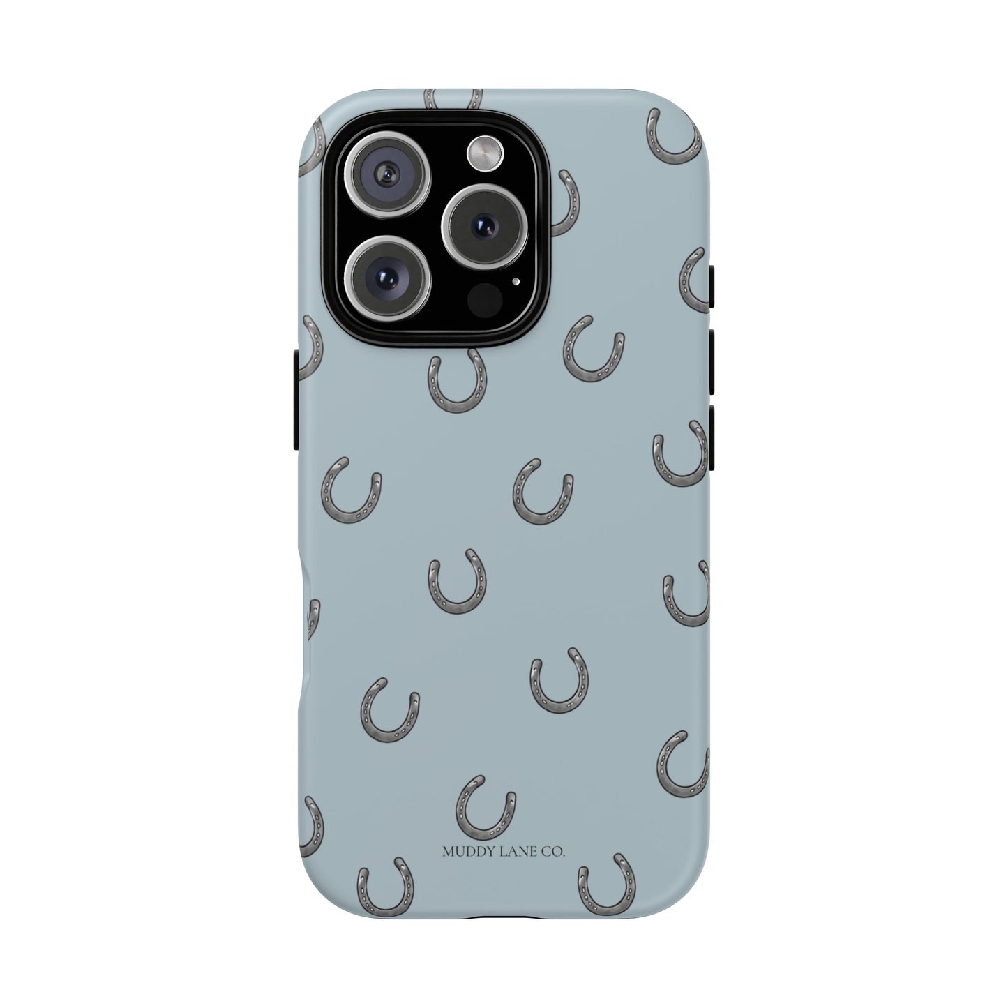 Horseshoe Pattern Tough Phone Case in Dusty Blue Matte