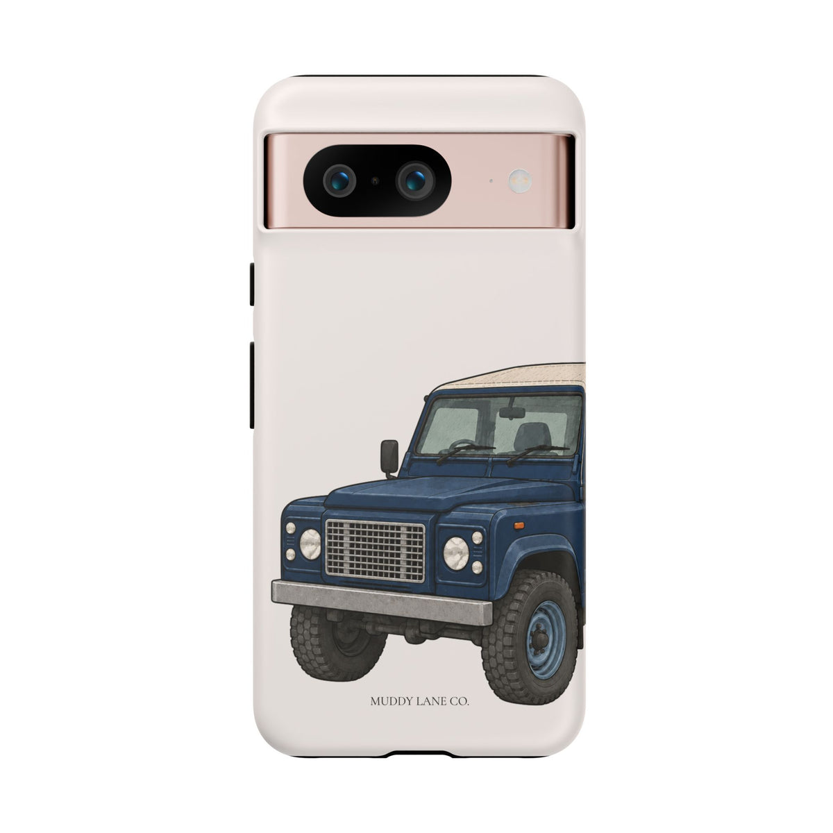 Blue Classic 4x4 Close-Up Tough Phone Case in Warm Cream Matte