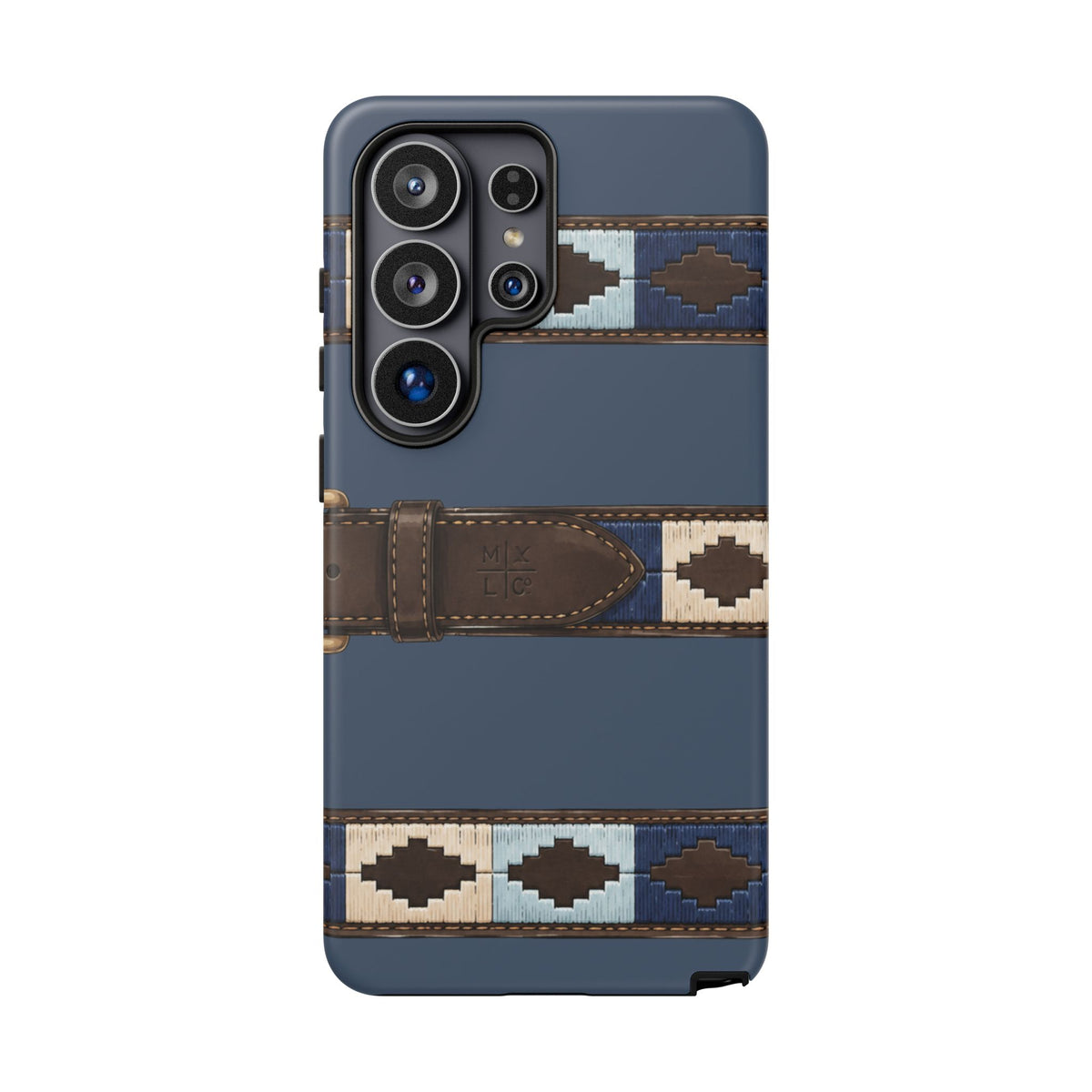 Country Belt Pattern Tough Phone Case in Deep Navy Matte