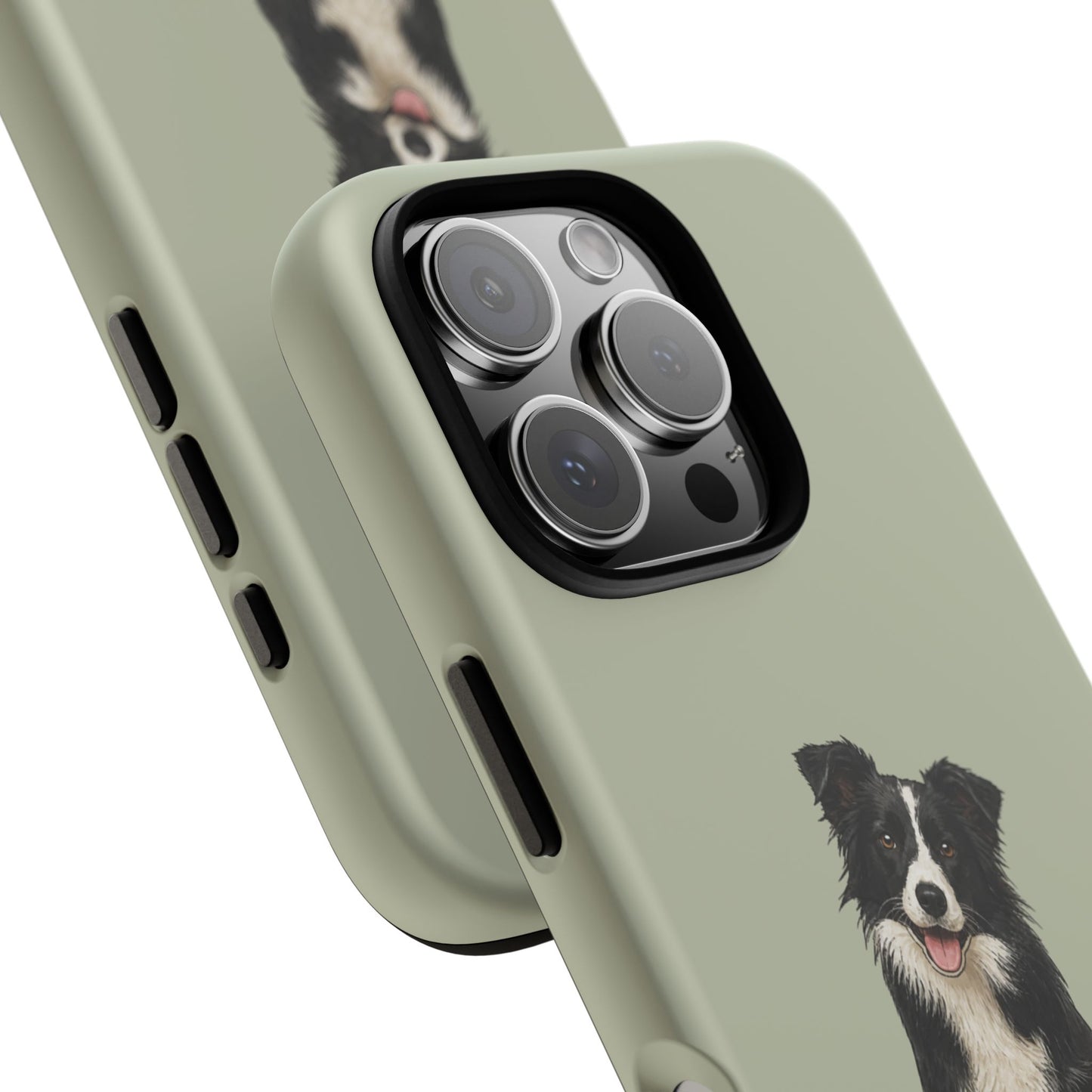 Border Collie Tough Phone Case in Light Sage Matte