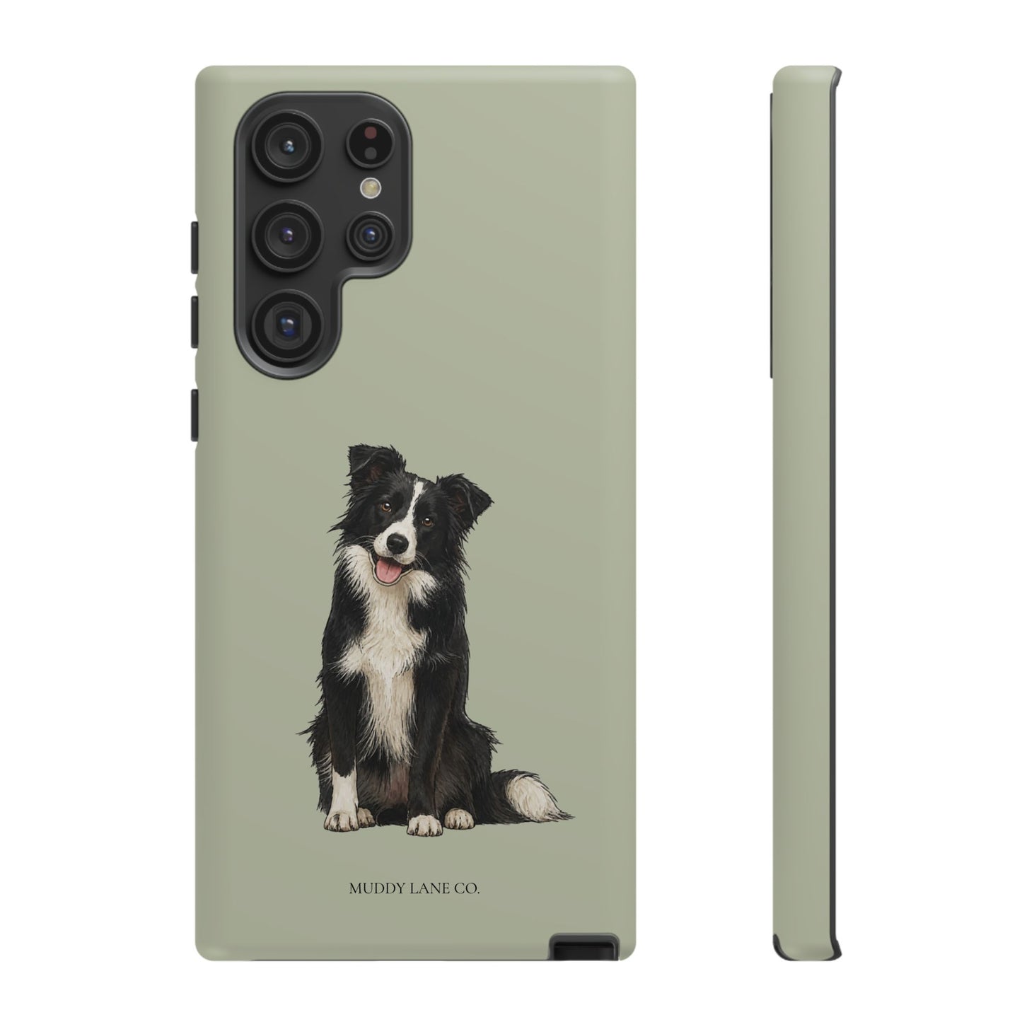 Border Collie Tough Phone Case in Light Sage Matte